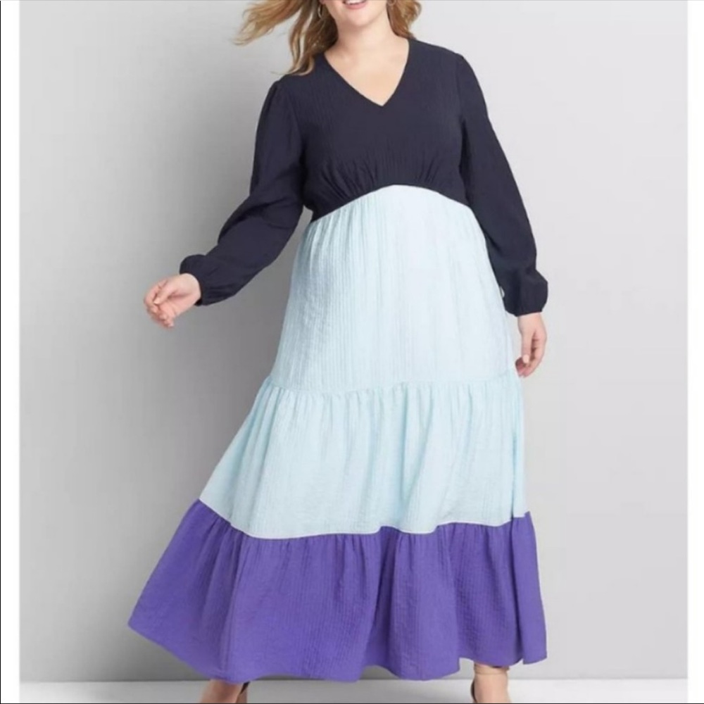 Color block long dress